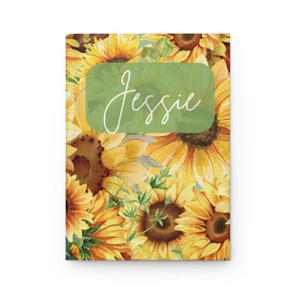 Personalized Sunflower Journal | Vibrant Watercolor Hardcover Notebook - Joyful Moments Market