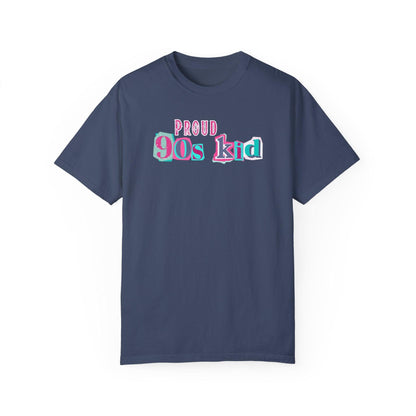 Proud 90s Kid Shirt | Vintage-Inspired Bold Pink & Blue Tee in Garment-Dyed Cotton - Joyful Moments Market