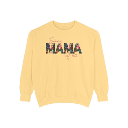 Customizable Comfort Colors Tropical Mama Sweatshirt | Personalized Gift for Beach-Loving Moms - Joyful Moments Market