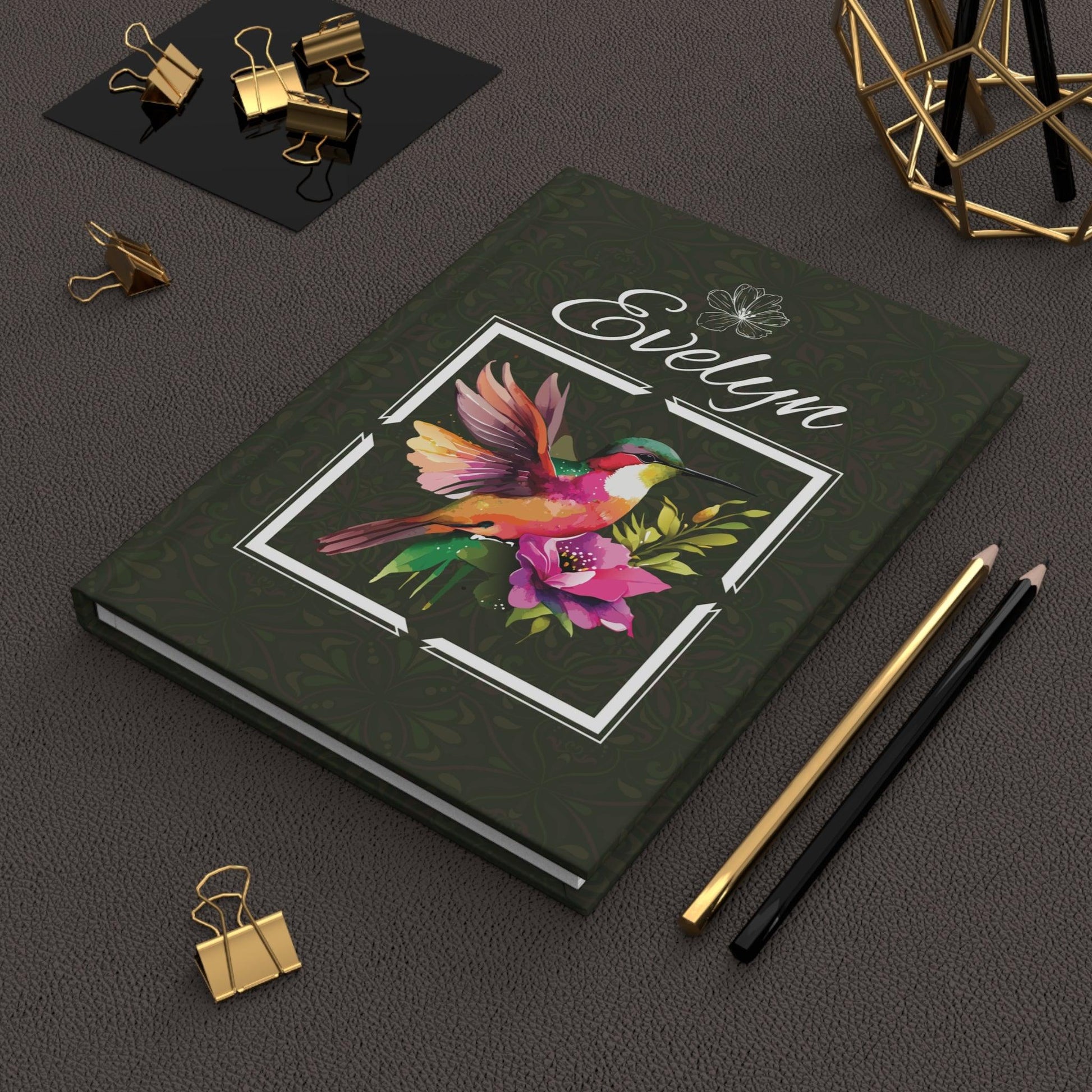 Personalized Hummingbird Journal | Colorful Nature-Inspired Hardcover Notebook - Joyful Moments Market