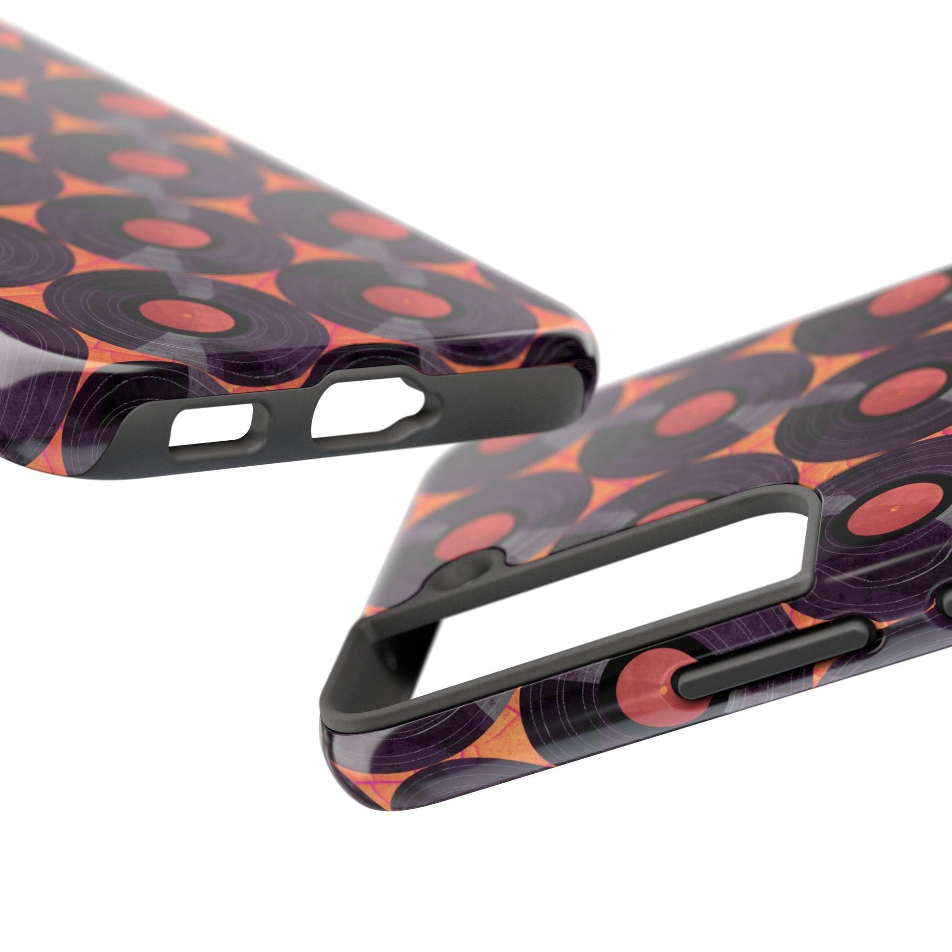 Vinyl Record Phone Case | Retro Red-Orange Design for iPhone & Samsung - Joyful Moments Market