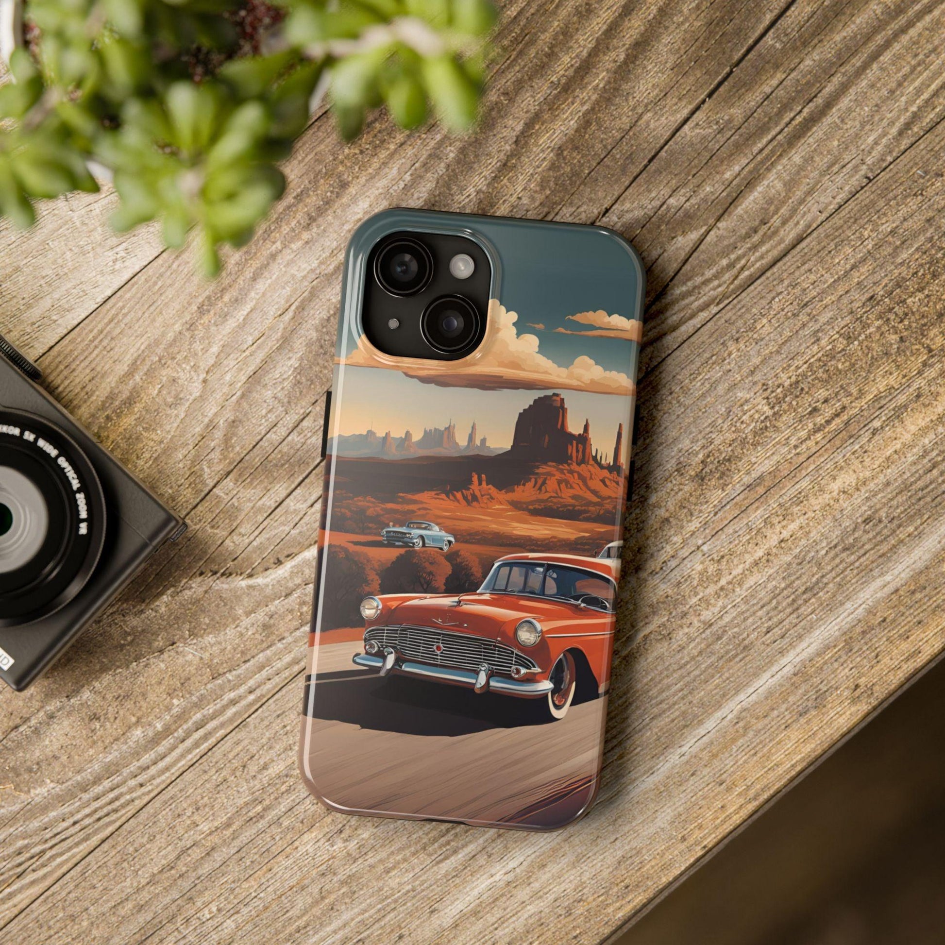 Retro Desert Car Phone Case | Route 66 Vibes for iPhone & Samsung - Joyful Moments Market