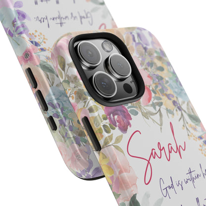 Personalized Floral Phone Cover with Bible Verse Psalm 46:5 - Joyful Moments Market