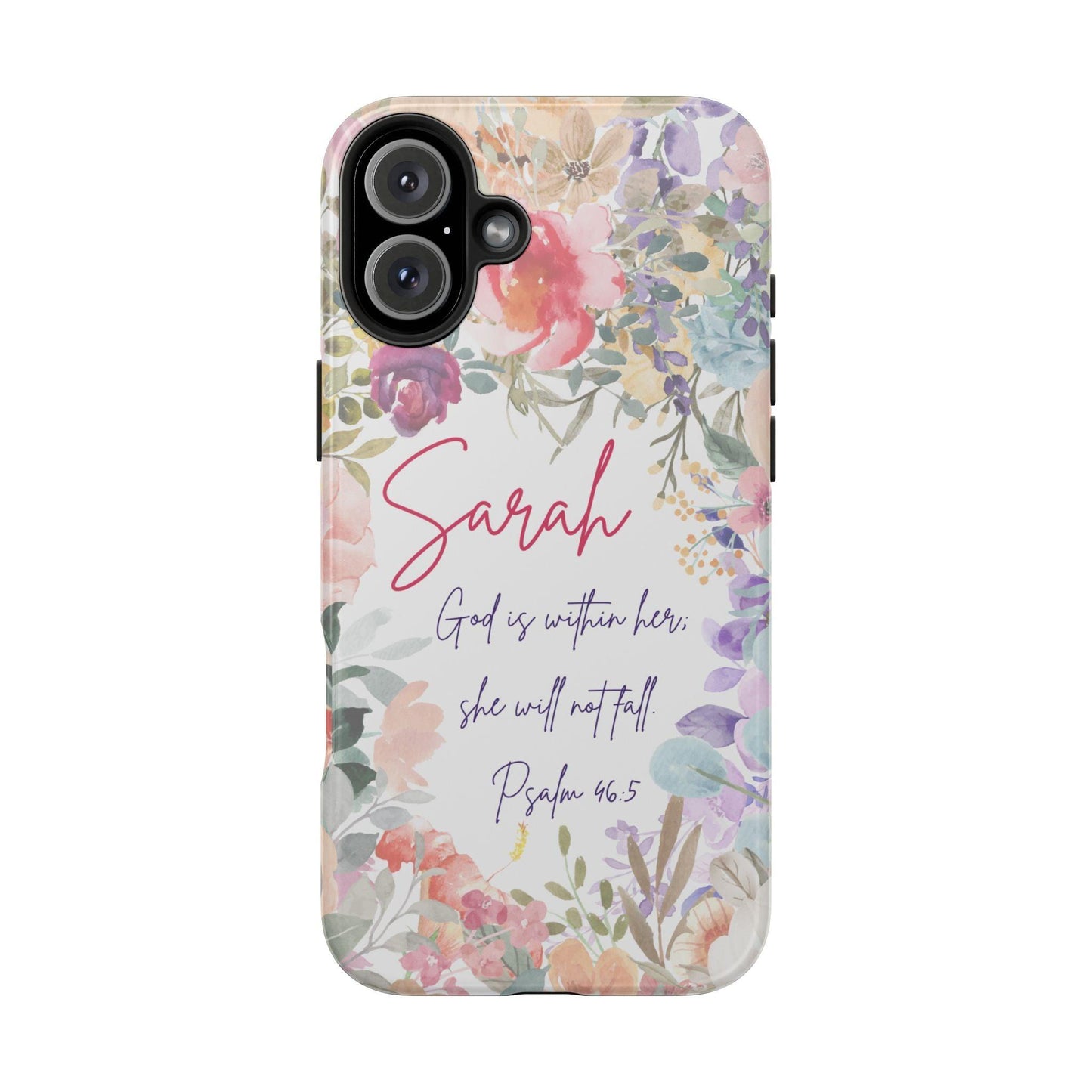 Personalized Floral Phone Cover with Bible Verse Psalm 46:5 - Joyful Moments Market