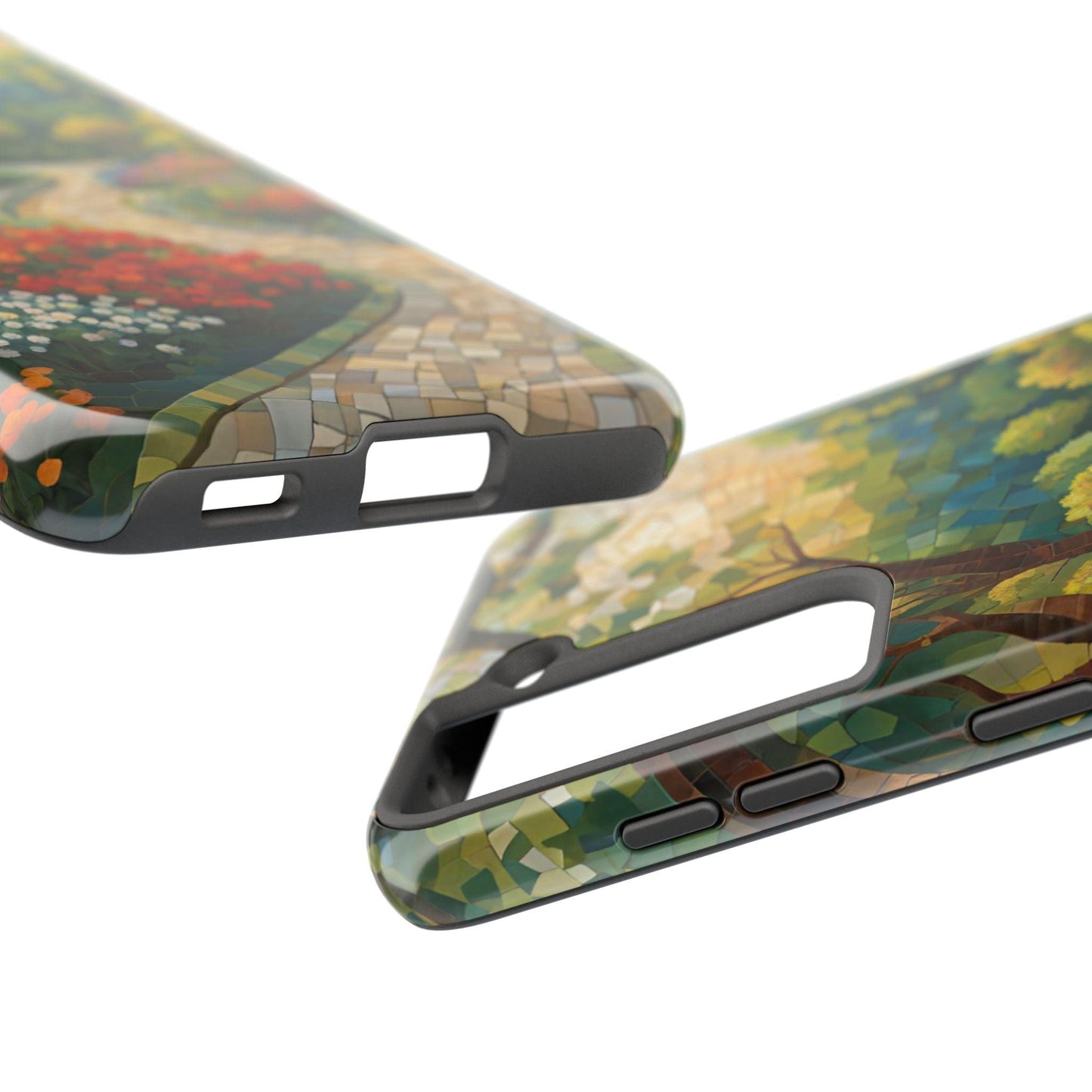 Mosaic Park Phone Case | Peaceful Path & Floral Design for iPhone & Samsung - Joyful Moments Market