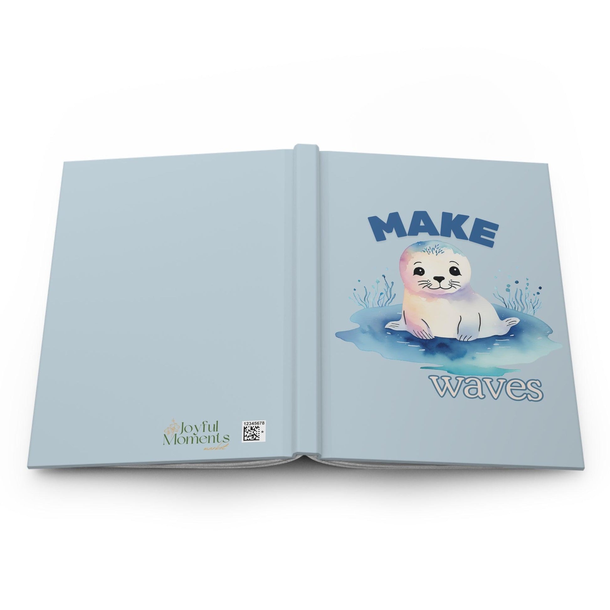 Watercolor Seal Journal | Blue Hardcover for Writing, Planning, and Creative Ideas - Joyful Moments Market