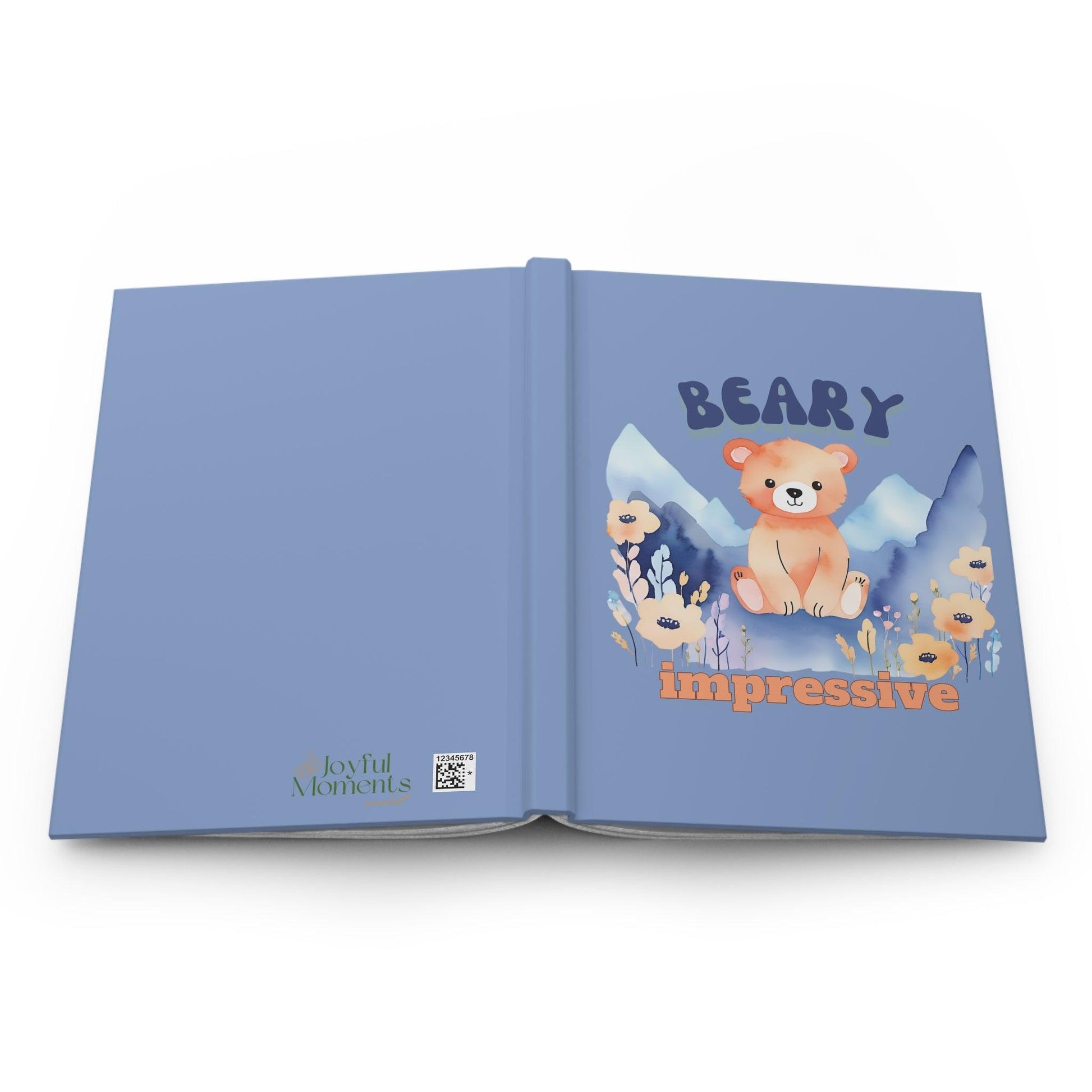 Watercolor Teddy Bear Journal | Dusty Blue Hardcover for Writing and Creativity - Joyful Moments Market