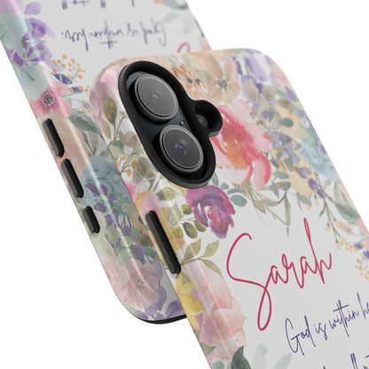 Personalized Floral Phone Cover with Bible Verse Psalm 46:5 - Joyful Moments Market