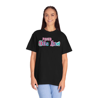 Proud 90s Kid Shirt | Vintage-Inspired Bold Pink & Blue Tee in Garment-Dyed Cotton - Joyful Moments Market