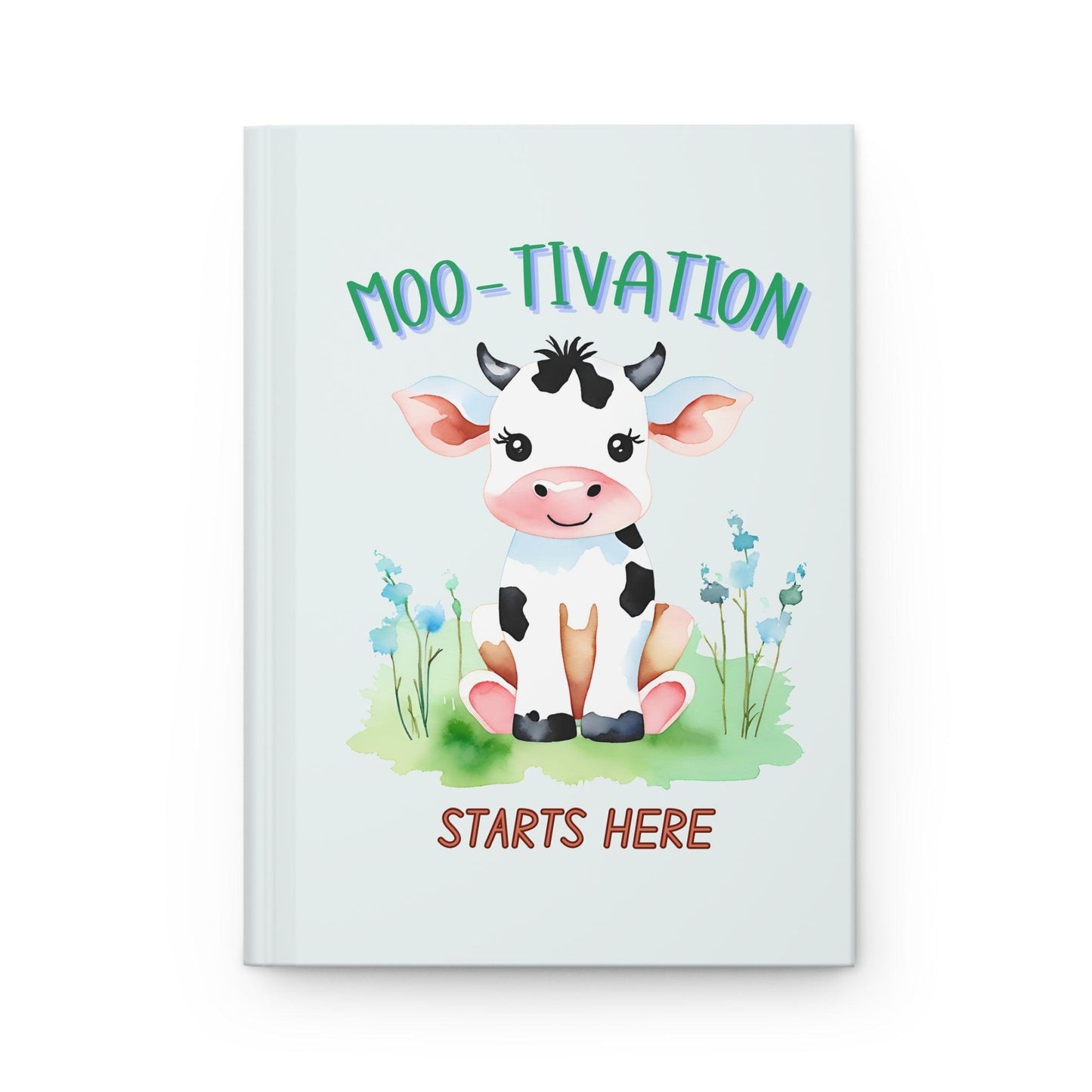 Moo-tivation Cow Journal | Light Blue Hardcover for Goals and Inspiration - Joyful Moments Market