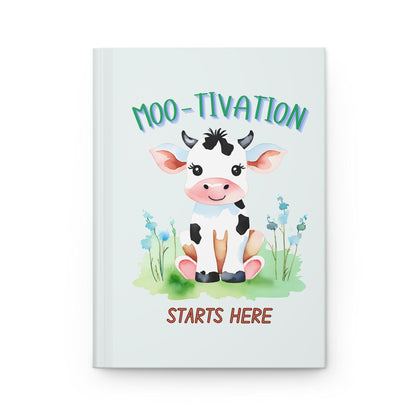 Moo-tivation Cow Journal | Light Blue Hardcover for Goals and Inspiration - Joyful Moments Market