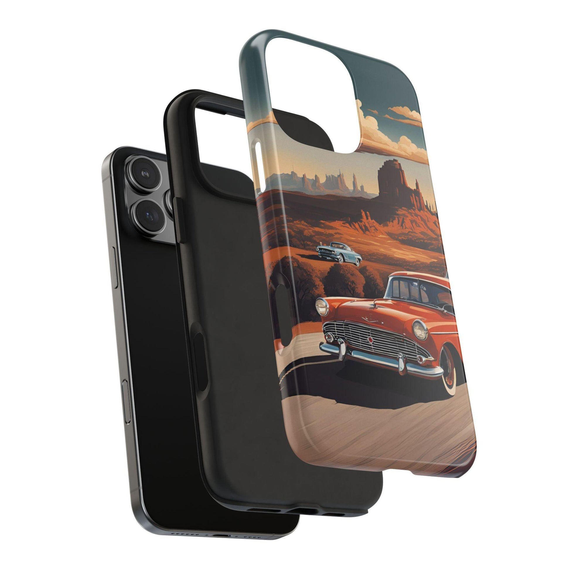 Retro Desert Car Phone Case | Route 66 Vibes for iPhone & Samsung - Joyful Moments Market