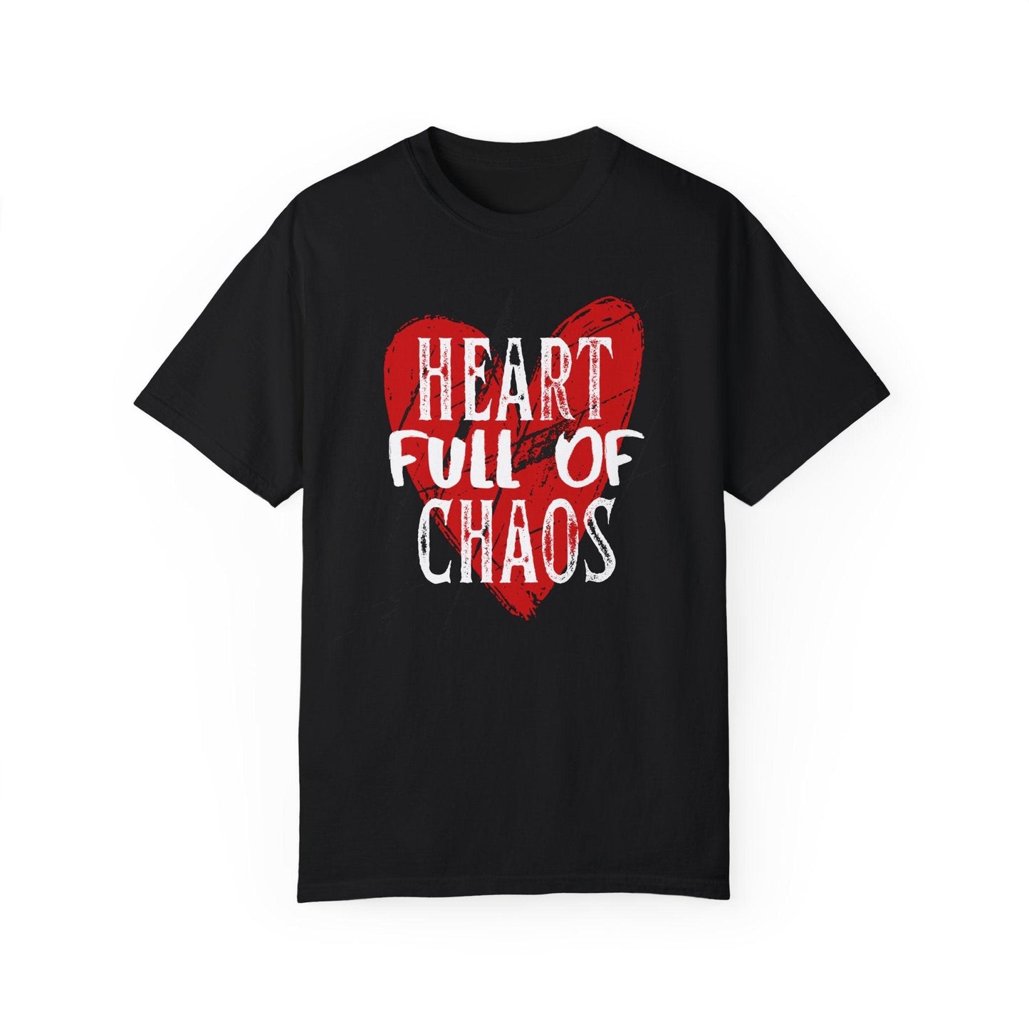 Comfort Colors Grunge Emo Tee | Soft Garment-Dyed Cotton with Edgy Red Heart Graphic - Joyful Moments Market