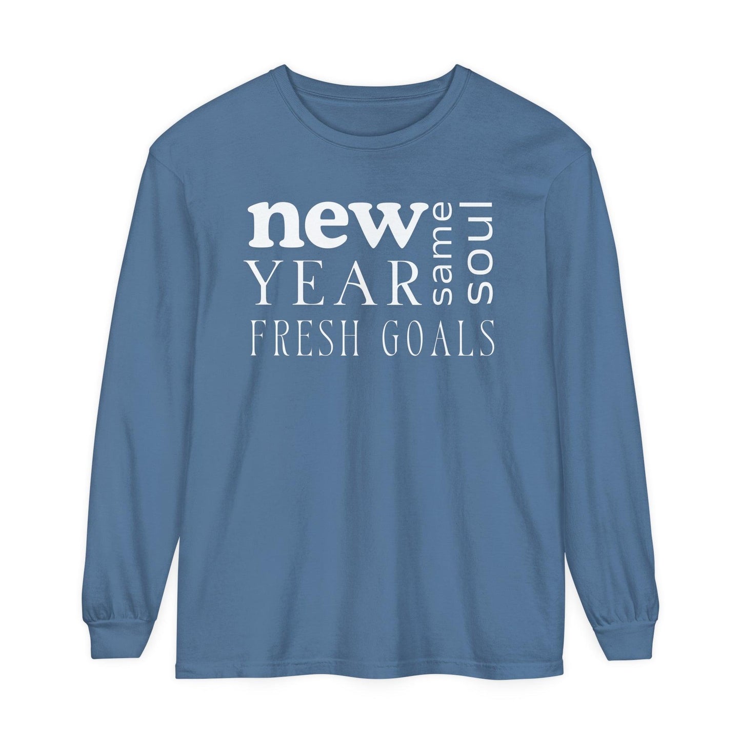 Comfort Colors Long Sleeve T-Shirt | Soft Garment-Dyed Cotton | Celebrate Fresh Goals in Cozy Style with Durable Everyday Comfort - Joyful Moments Market